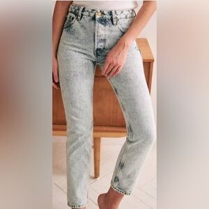 Sezane Women's Faded Blue Straight Leg Jeans